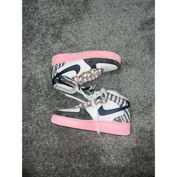Nike Air Force 1 Mid‎ Tunnel Walk animal print Shoes womens Size 7.5 - Picture 2 of 8